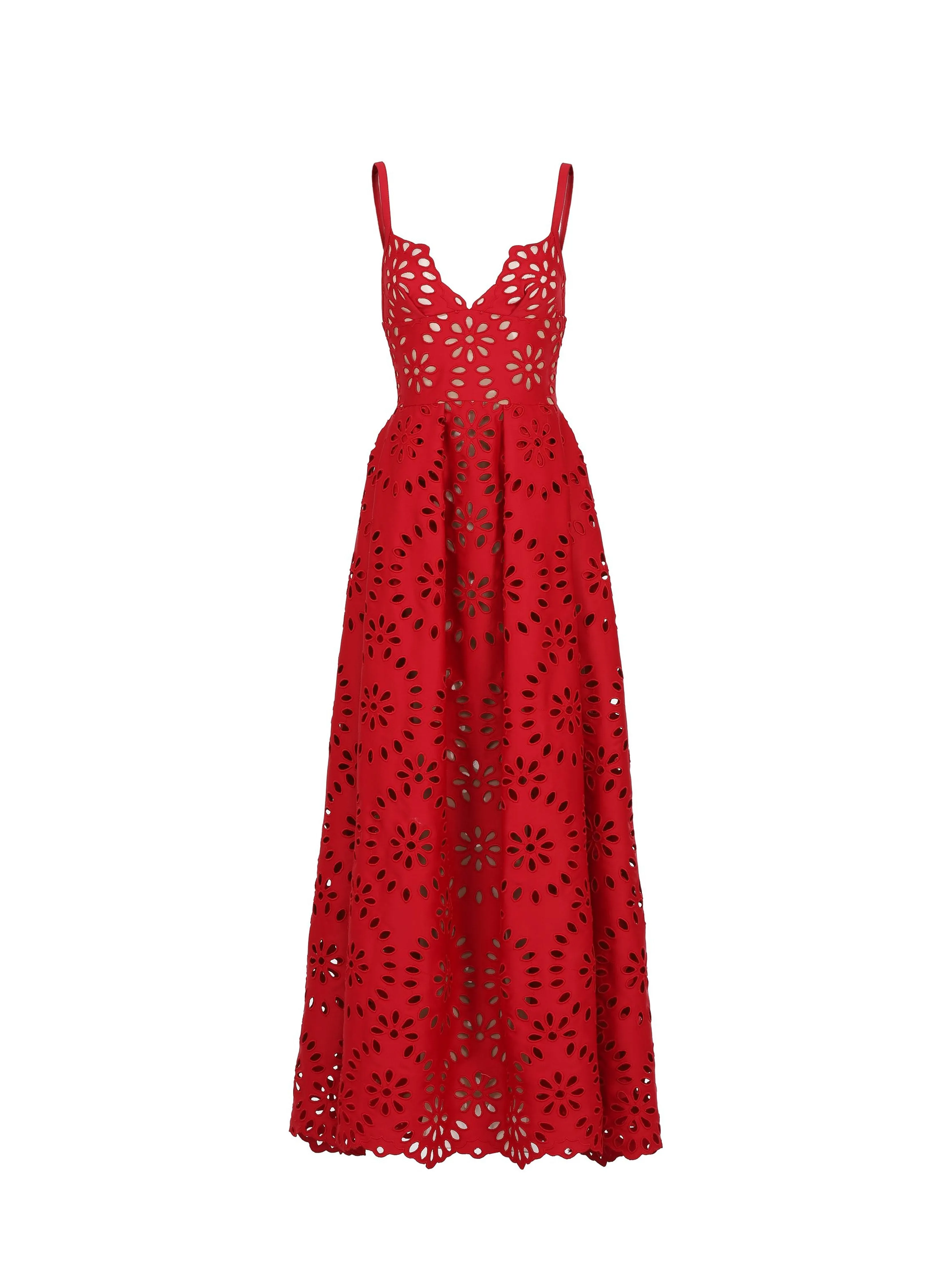 Cutwork Embroidered Satin Dress