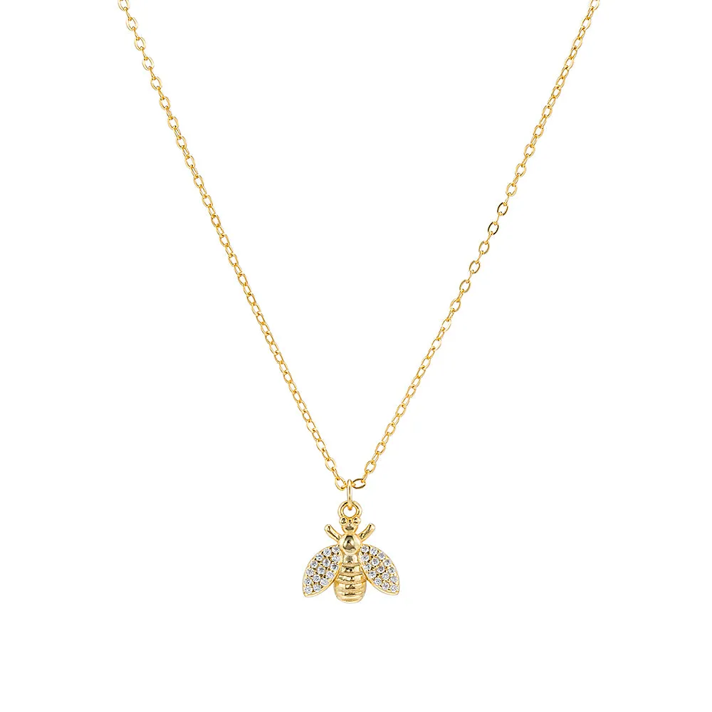 CZ Bumble Bee Necklace