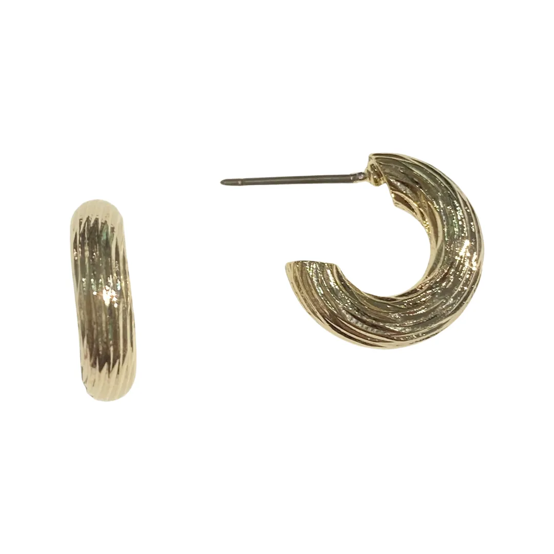 Deandra Striped Mini Hoops