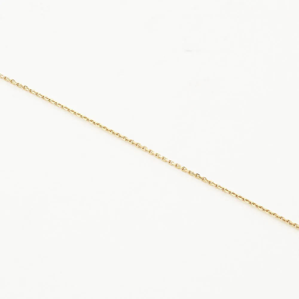 Diamond Engravable Disc Necklace in 10k Gold