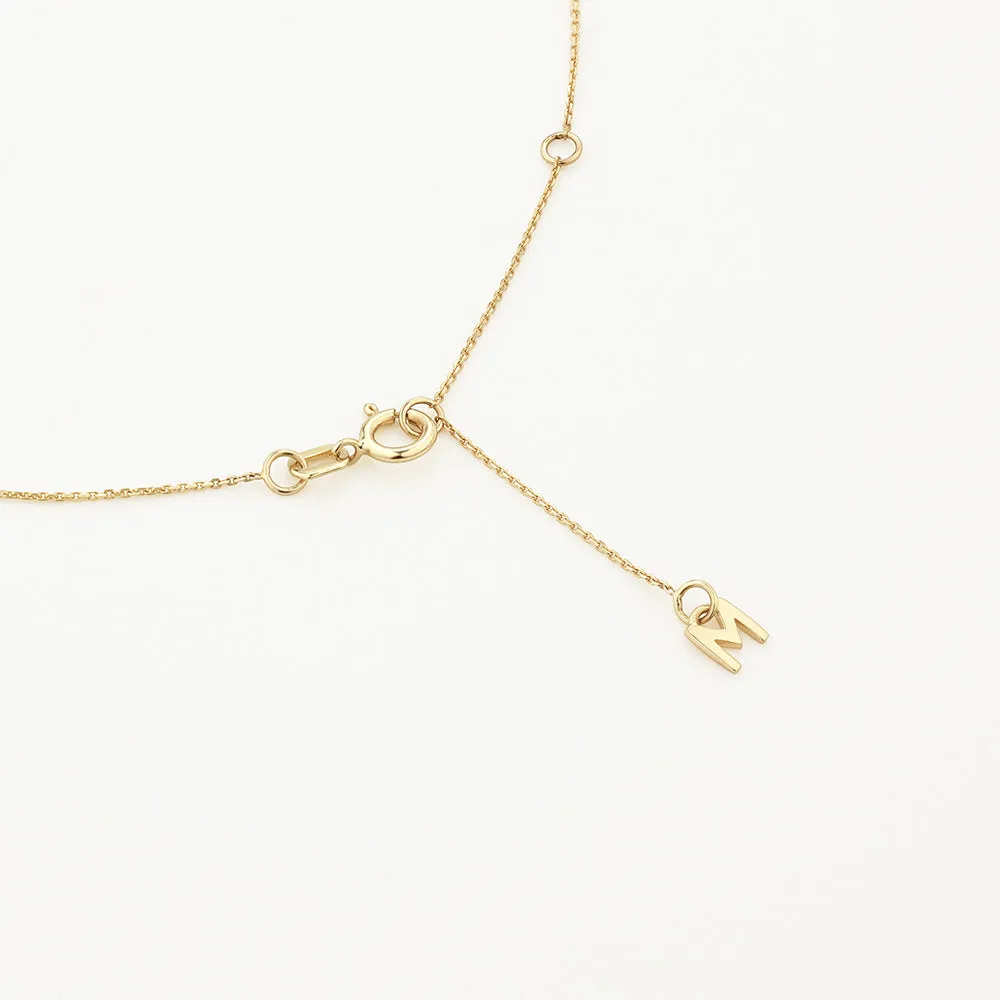 Diamond Engravable Disc Necklace in 10k Gold