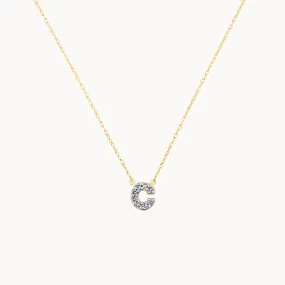 Diamond Letter C Necklace in 10k Gold