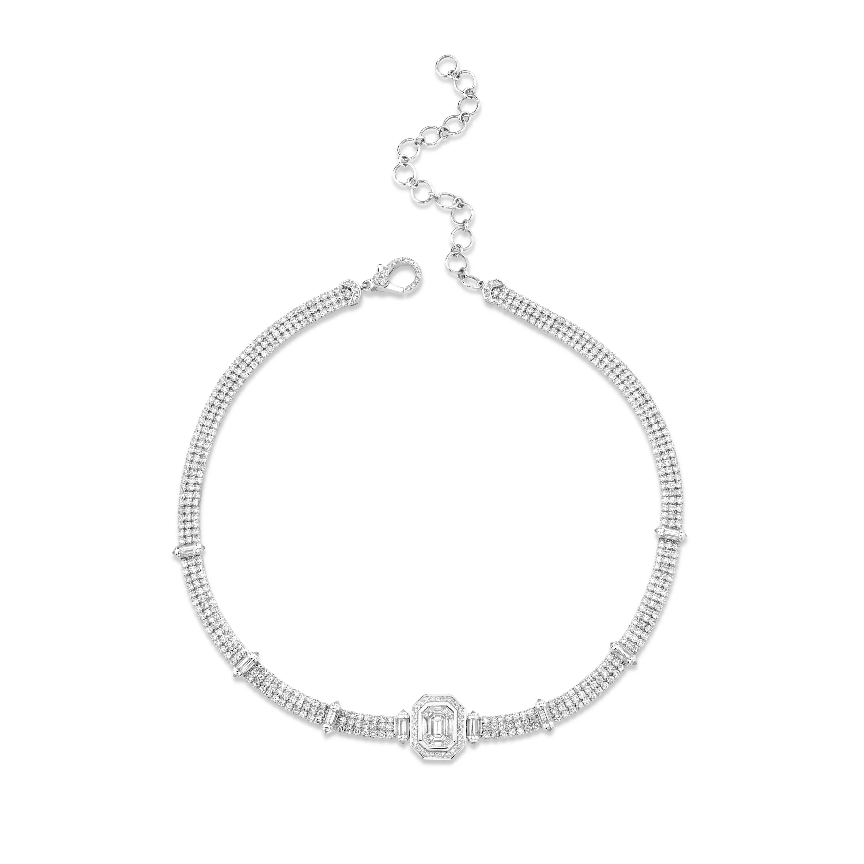 DIAMOND TRIPLE THREAD ILLUSION CHOKER