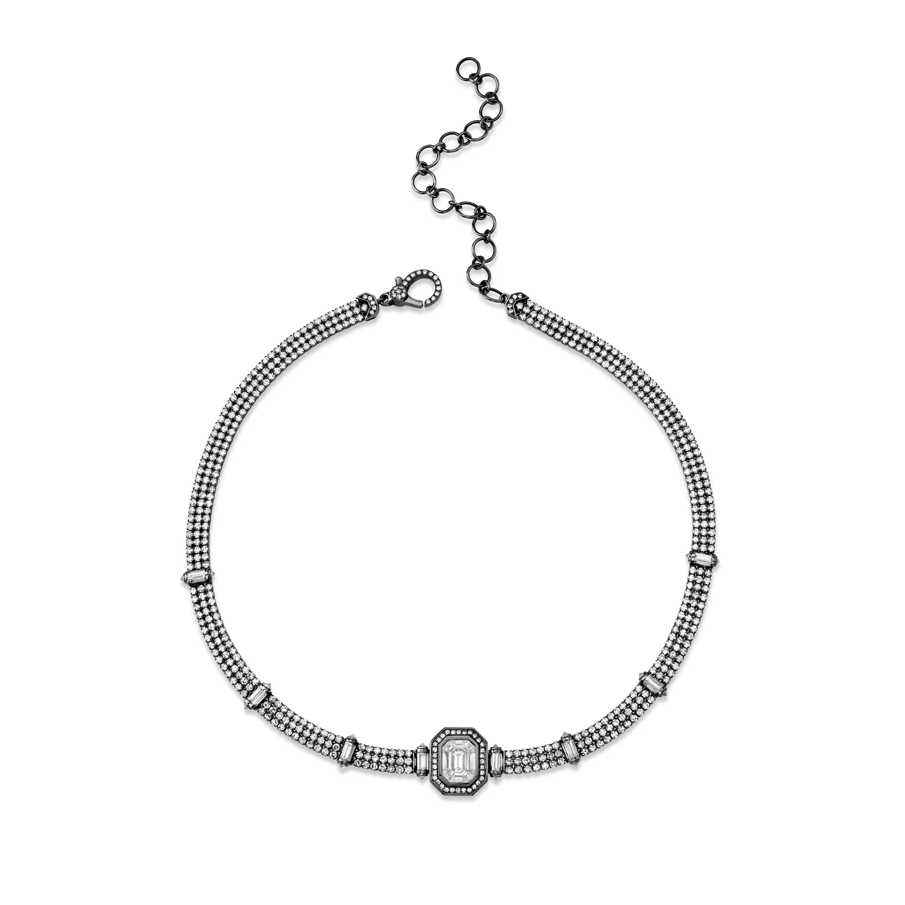 DIAMOND TRIPLE THREAD ILLUSION CHOKER