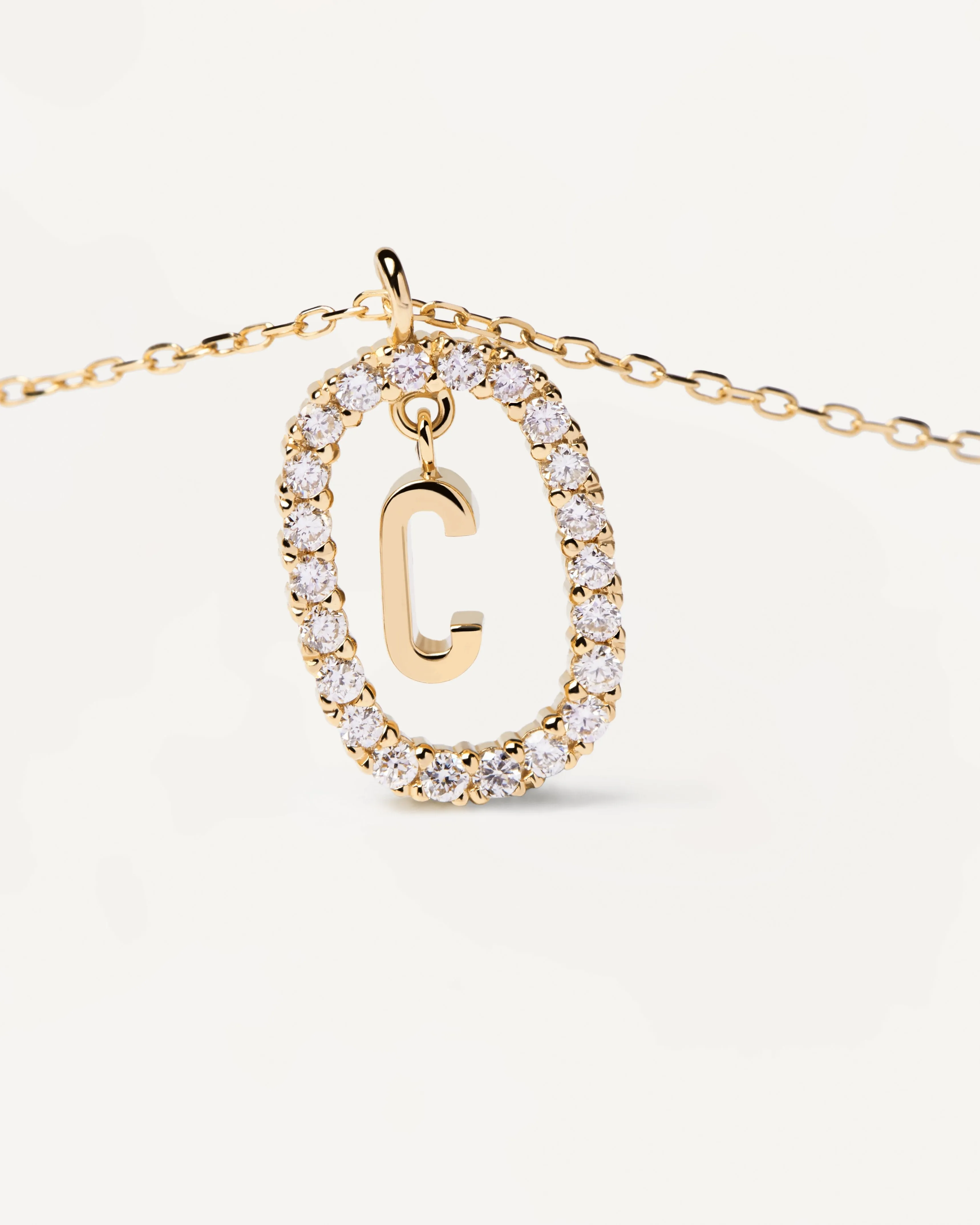 Diamonds and Gold Letter Necklaces