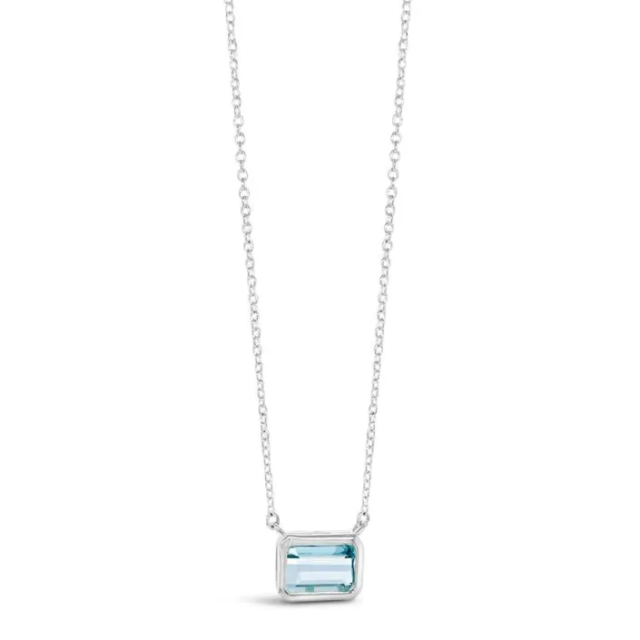 Dune Jewelry Aquamarine Baguette Cut Necklace By Camille Kostek