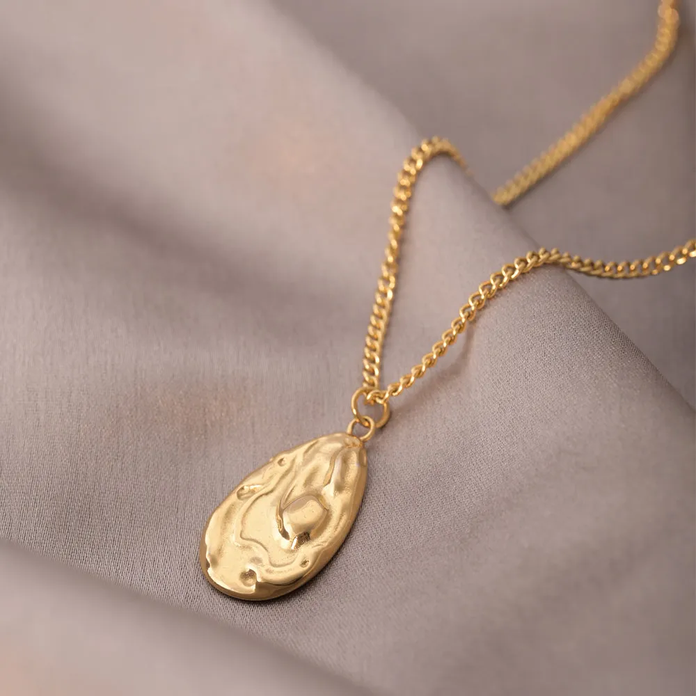 Egg Shape Greek Coin Necklace