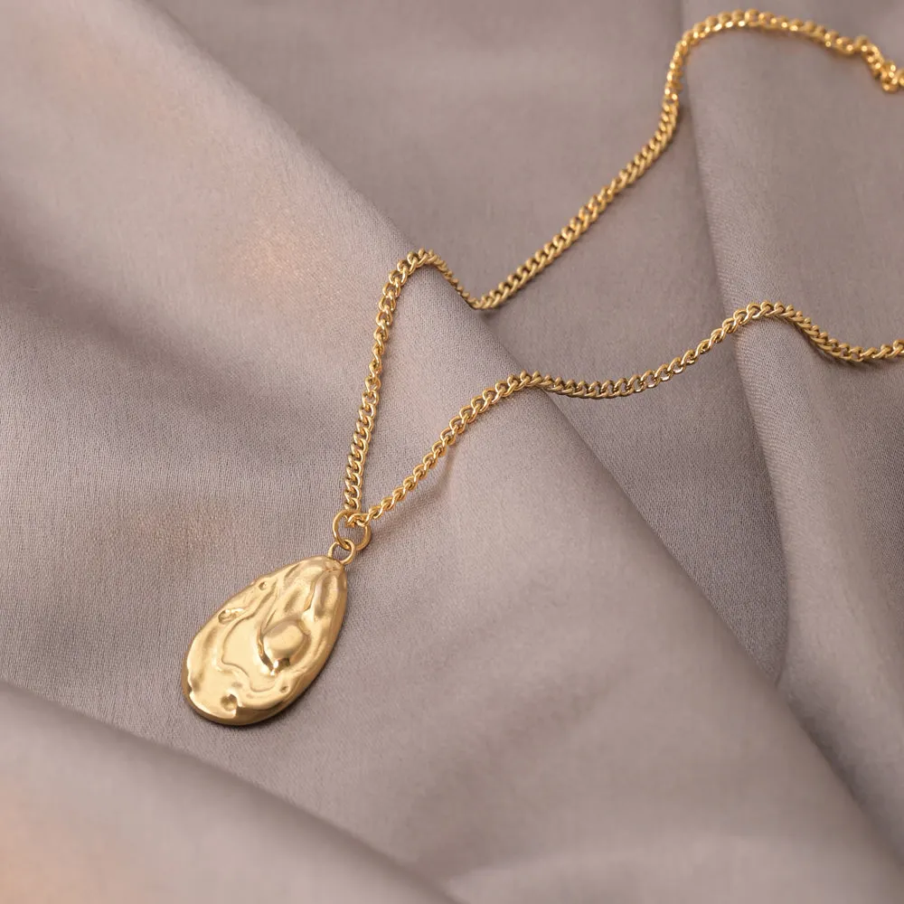 Egg Shape Greek Coin Necklace