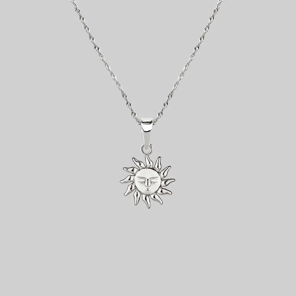 ELIN. Sun & Moon Layering Necklaces - Silver