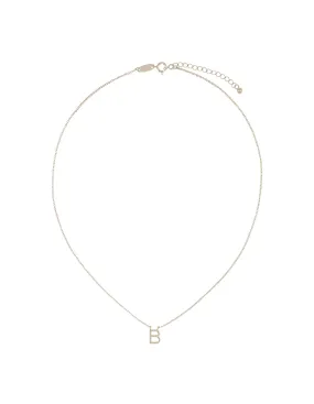 Elly Lou Timeless Initial Necklace - B- Silver