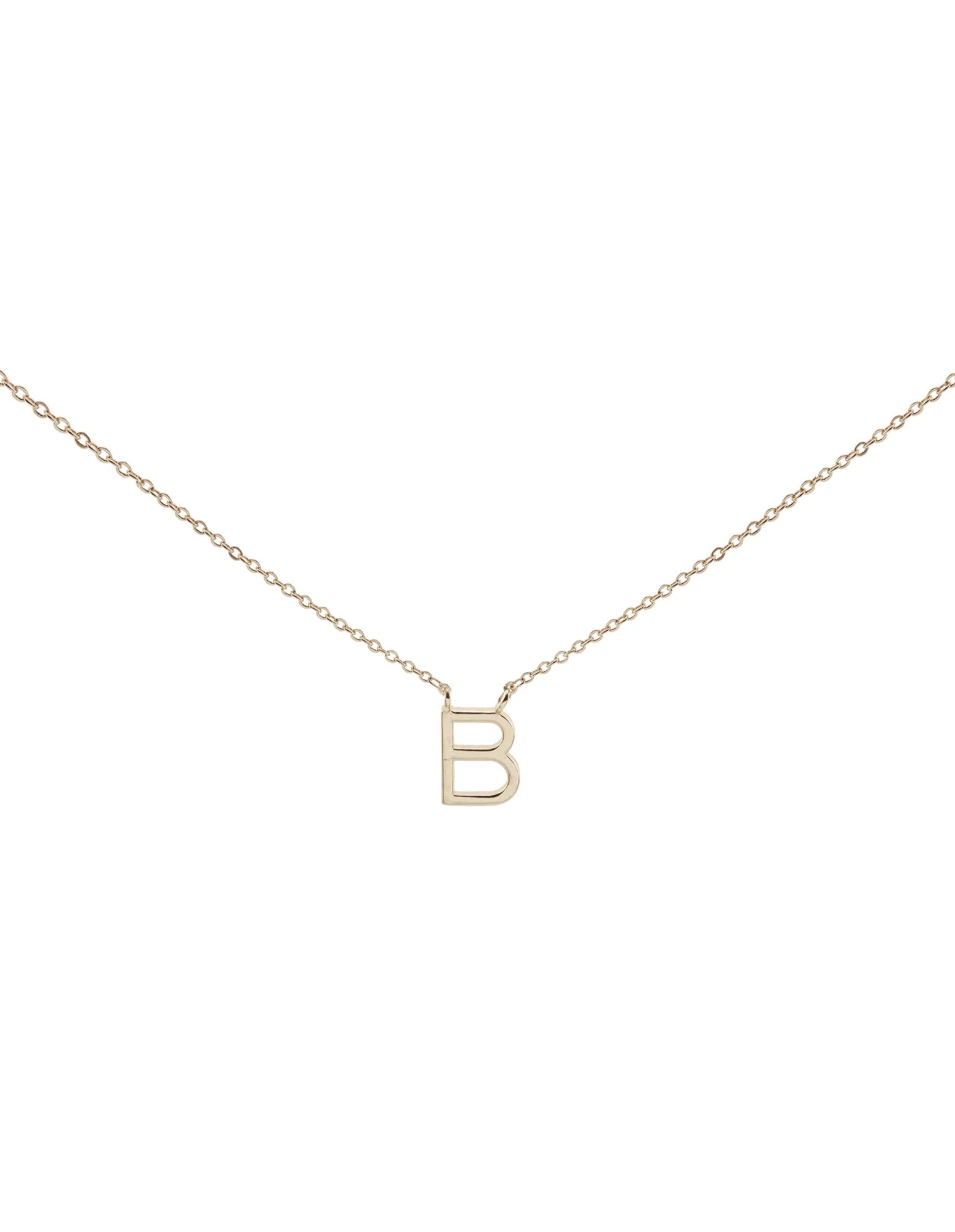 Elly Lou Timeless Initial Necklace - B- Silver