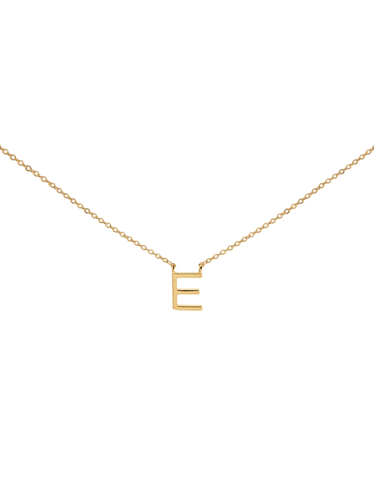 Elly Lou Timeless Initial Necklace - E- Gold