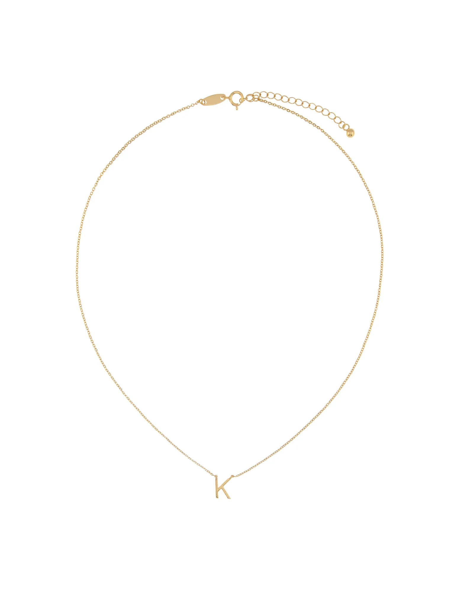 Elly Lou Timeless Initial Necklace - K- Gold