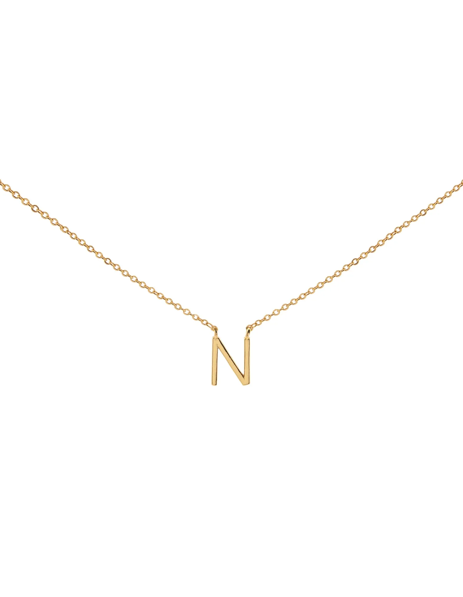 Elly Lou Timeless Initial Necklace - N- Gold