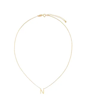 Elly Lou Timeless Initial Necklace - N- Gold