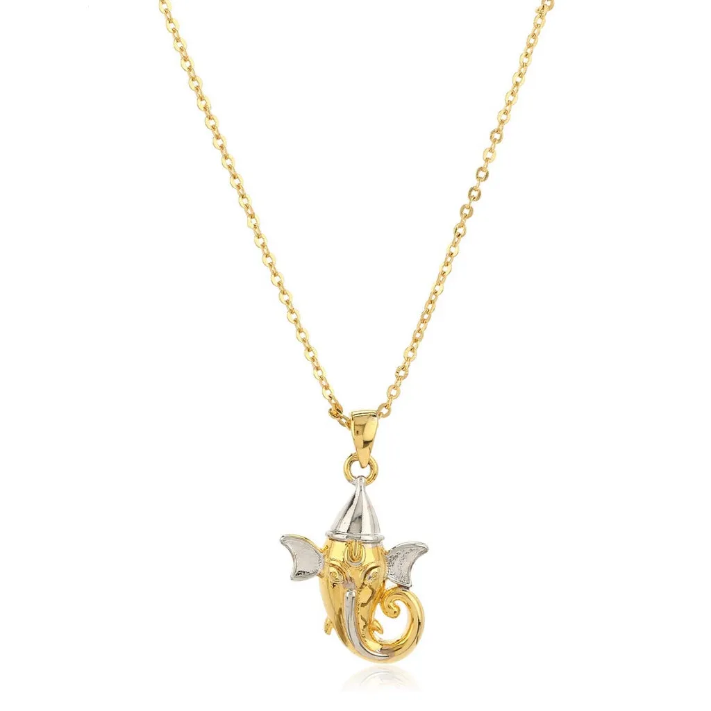 Estele - Gold & Silver Plated Lord Ganesha Pendant for Women / Girls