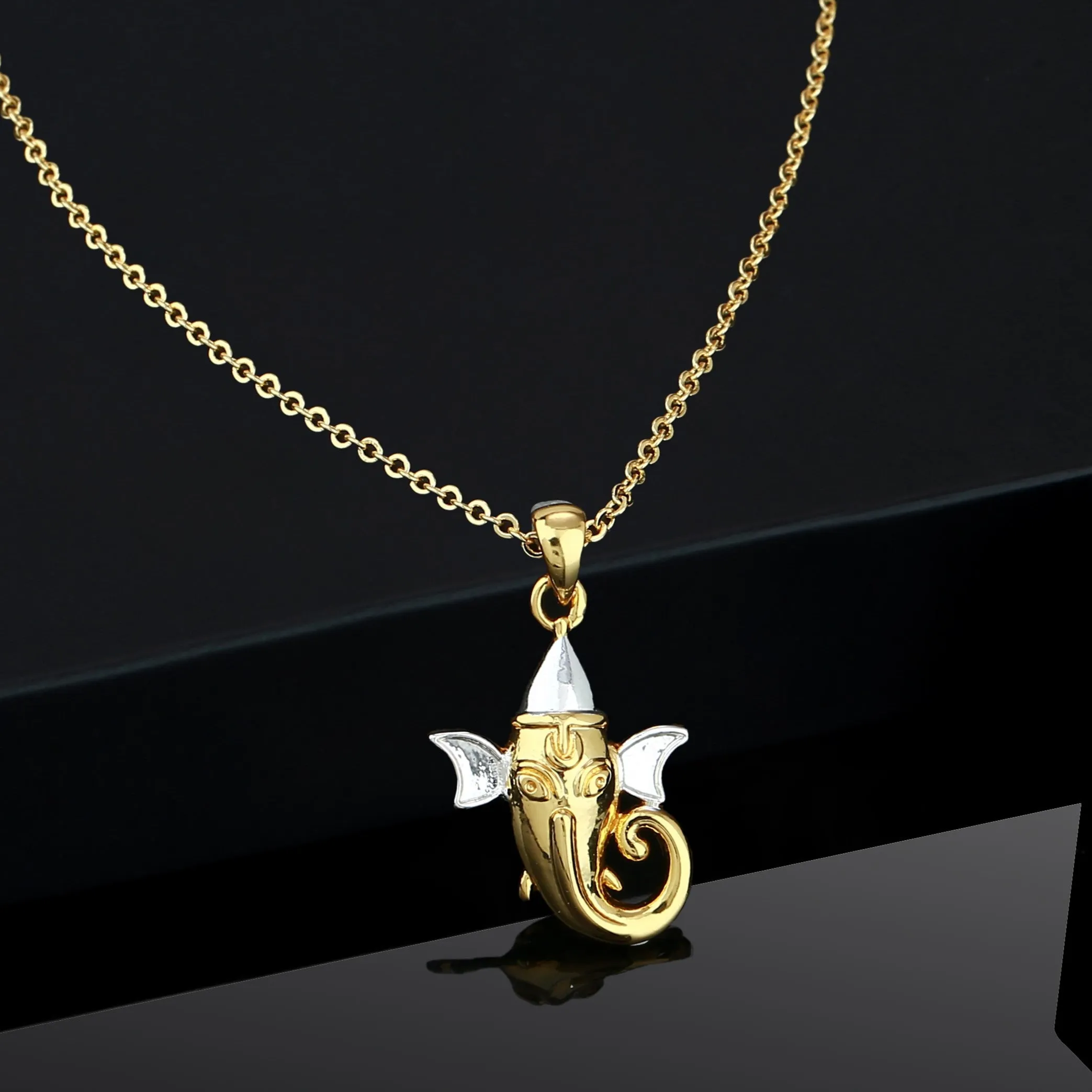 Estele - Gold & Silver Plated Lord Ganesha Pendant for Women / Girls