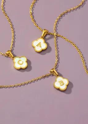 Flower Initial Necklaces