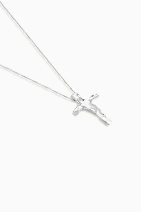 Folded Cross Necklace  | Silver