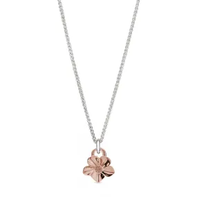 Forget-Me-Not Solid Rose Gold & Silver Necklace