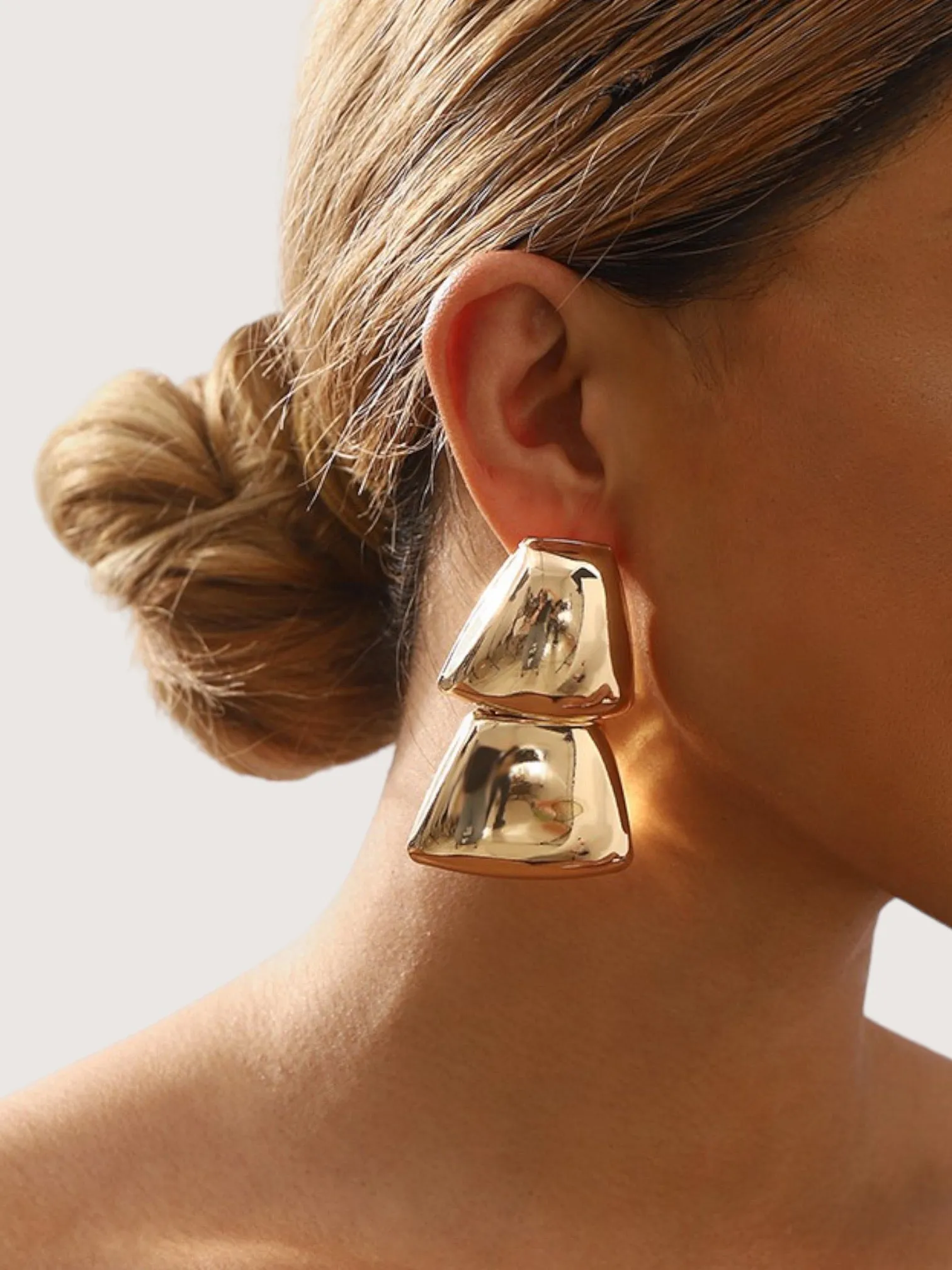 Geometric Dangle Earring | Gold