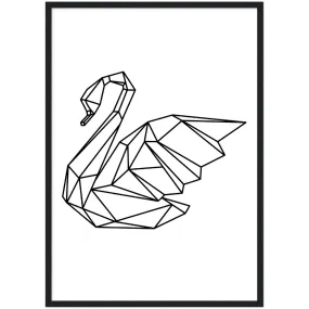 Geometric Swan Wall Art