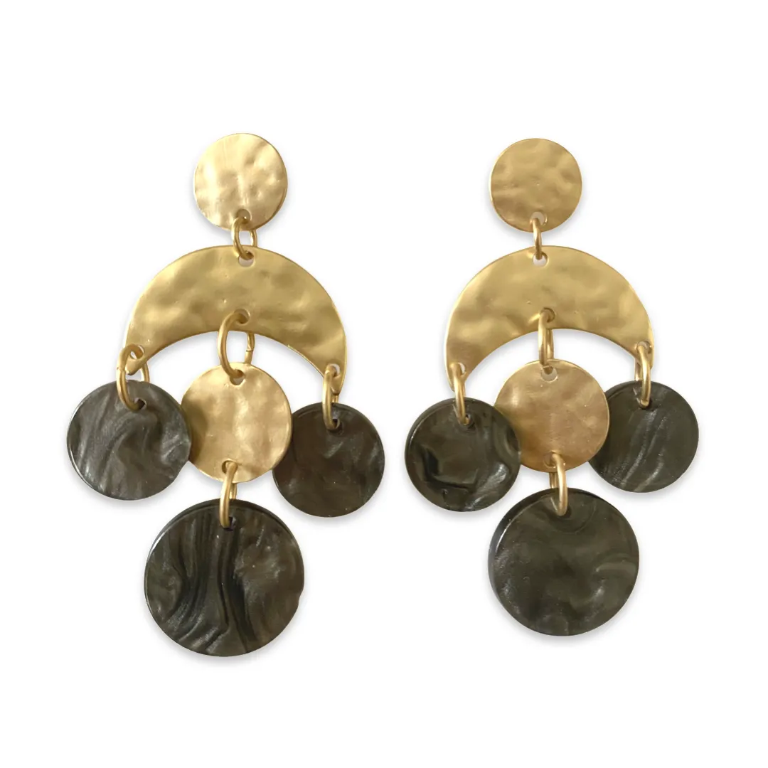 Geovana Metal Chandelier Tortoise Earrings