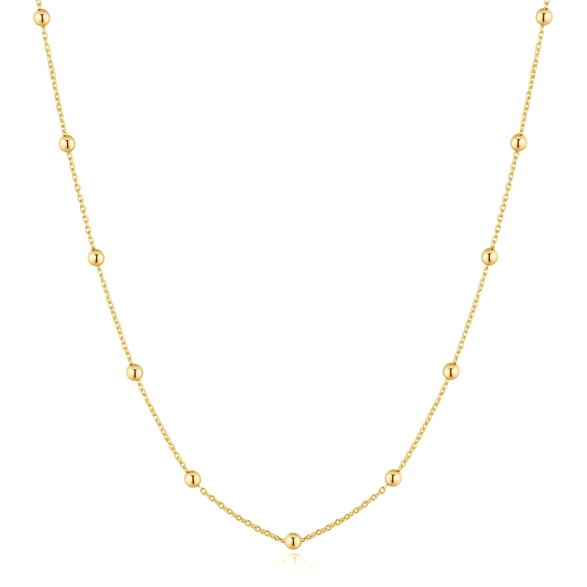 Gold Bobble Long Chain Necklace