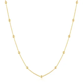 Gold Bobble Long Chain Necklace