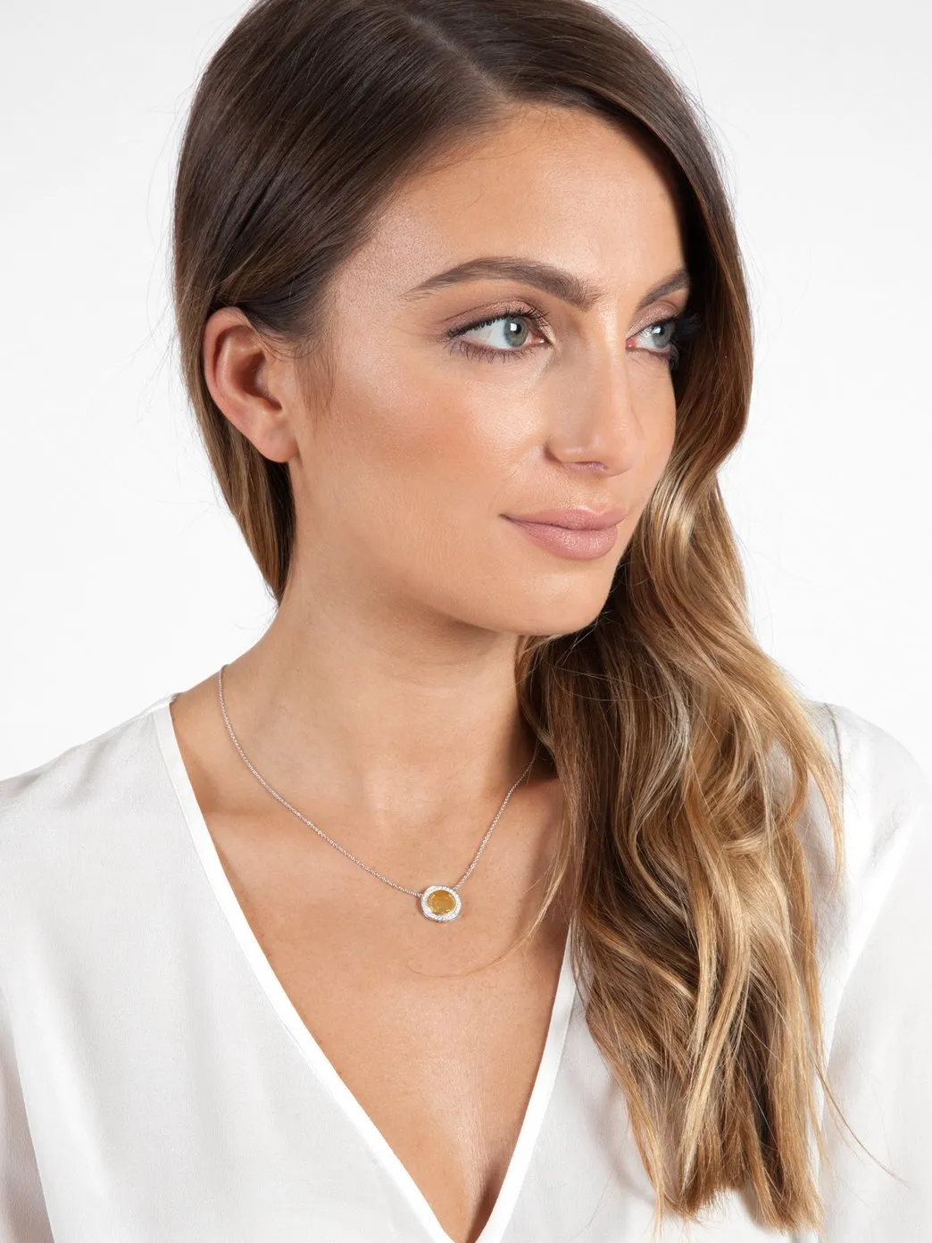 Gold Button Necklace