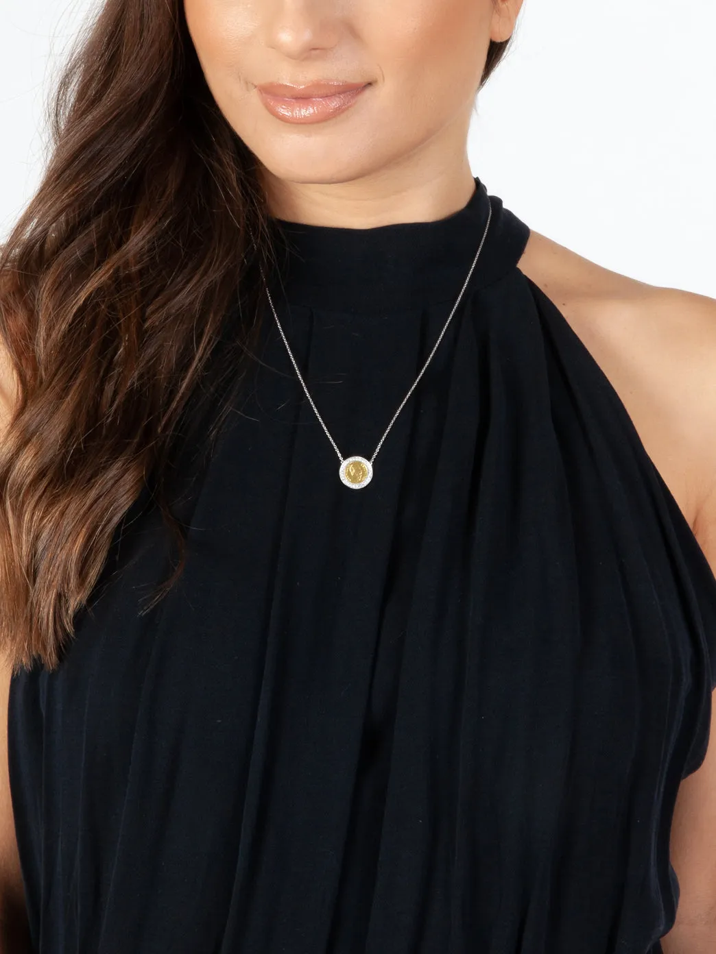 Gold Button Necklace