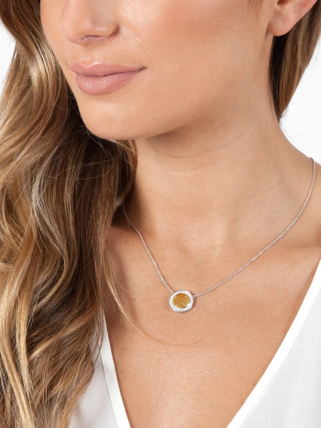 Gold Button Necklace