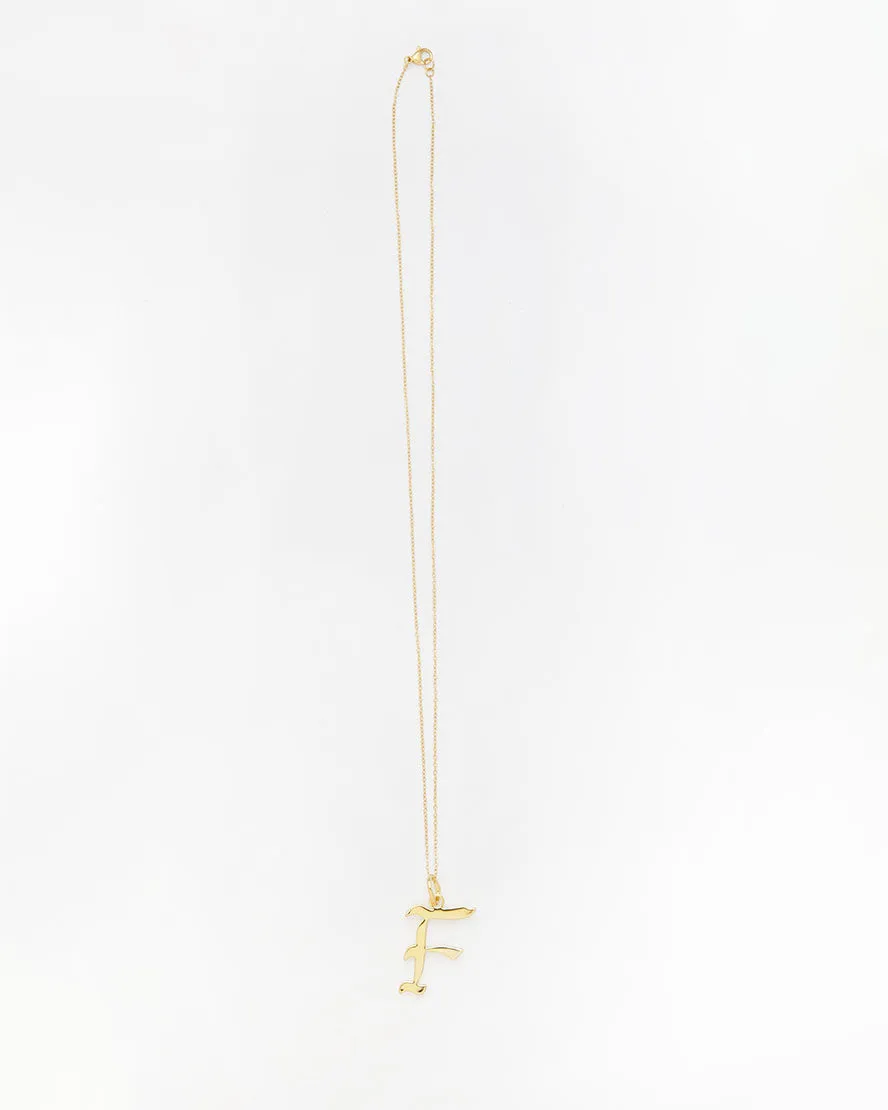 Gold Letter F Necklace