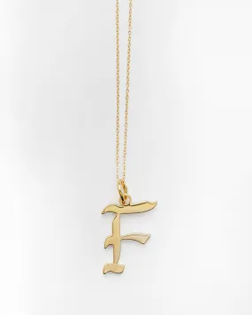 Gold Letter F Necklace