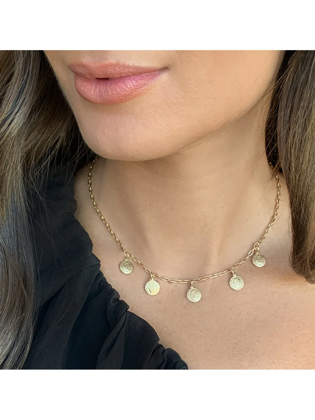 Gold Petit Gypsy Coin Necklace