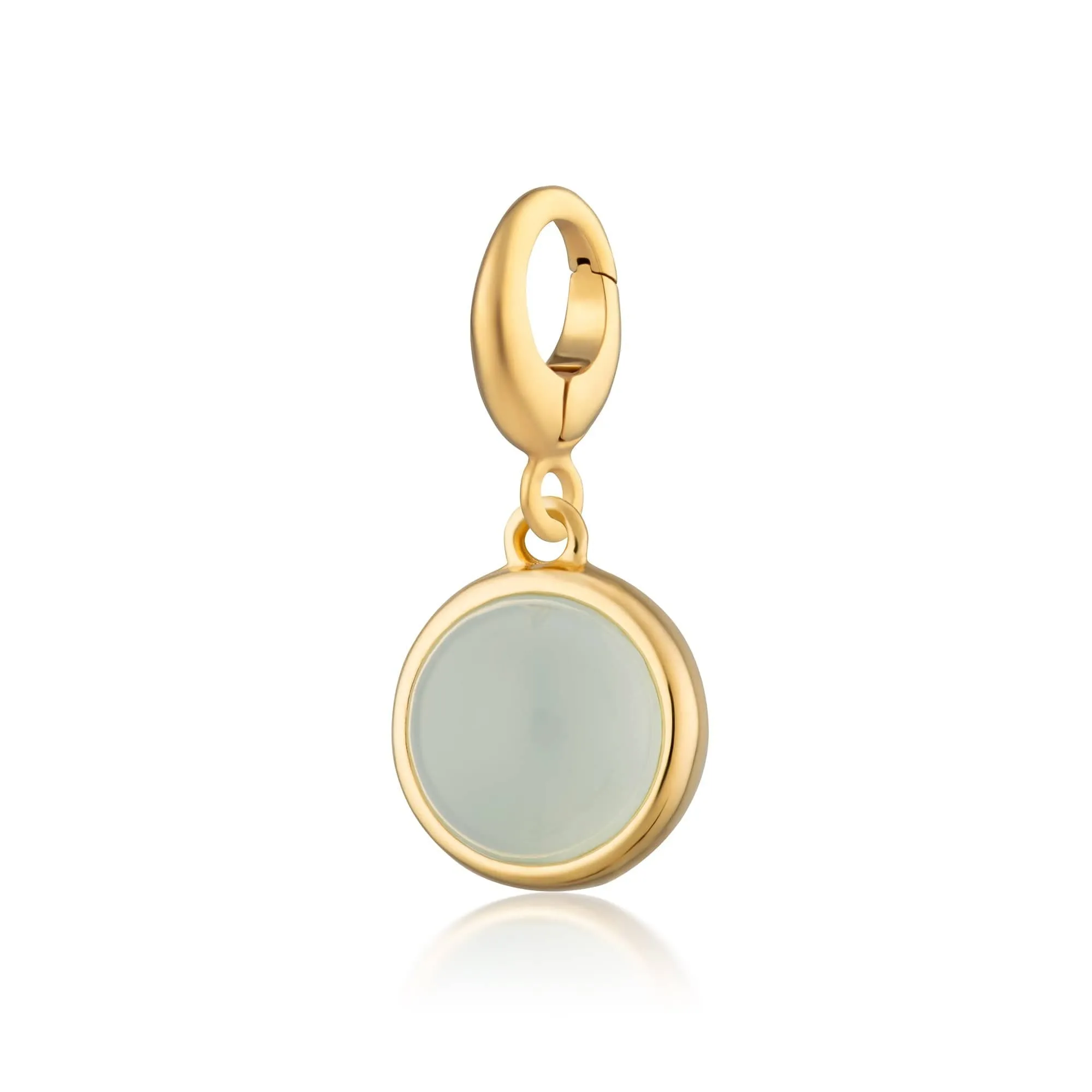 Gold Plated Blue Agate Healing Stone Charm (Confidence)