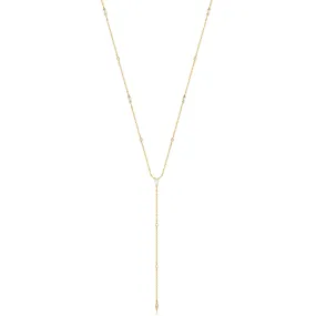 Gold Sparkle Point Y Necklace