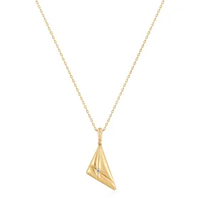 Gold Triangle Pendant Necklace