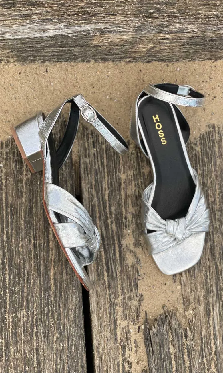 Hoss Belle Silver leather sandals