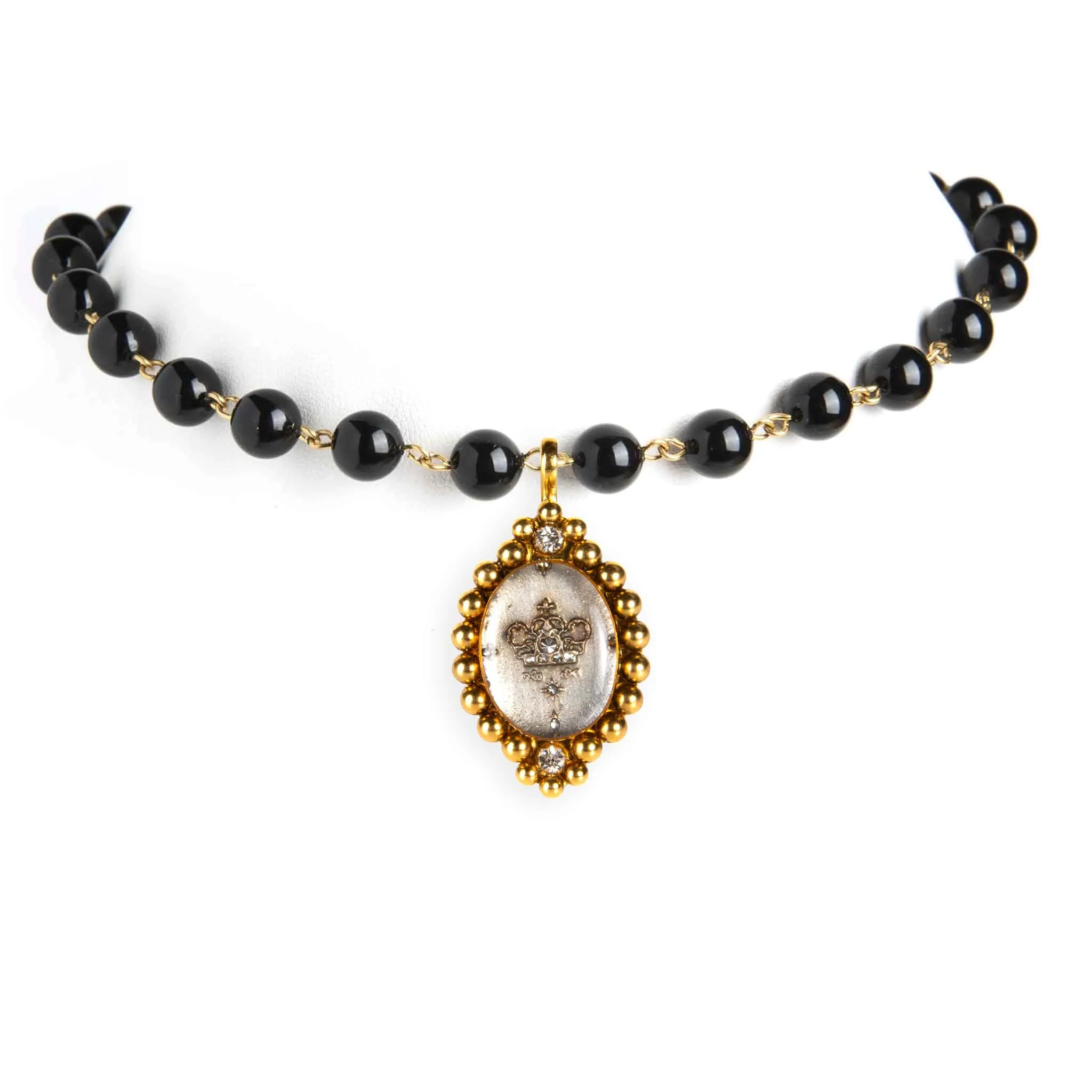 Iconic Pearl Choker Mystic Black Pearl with All Medallions