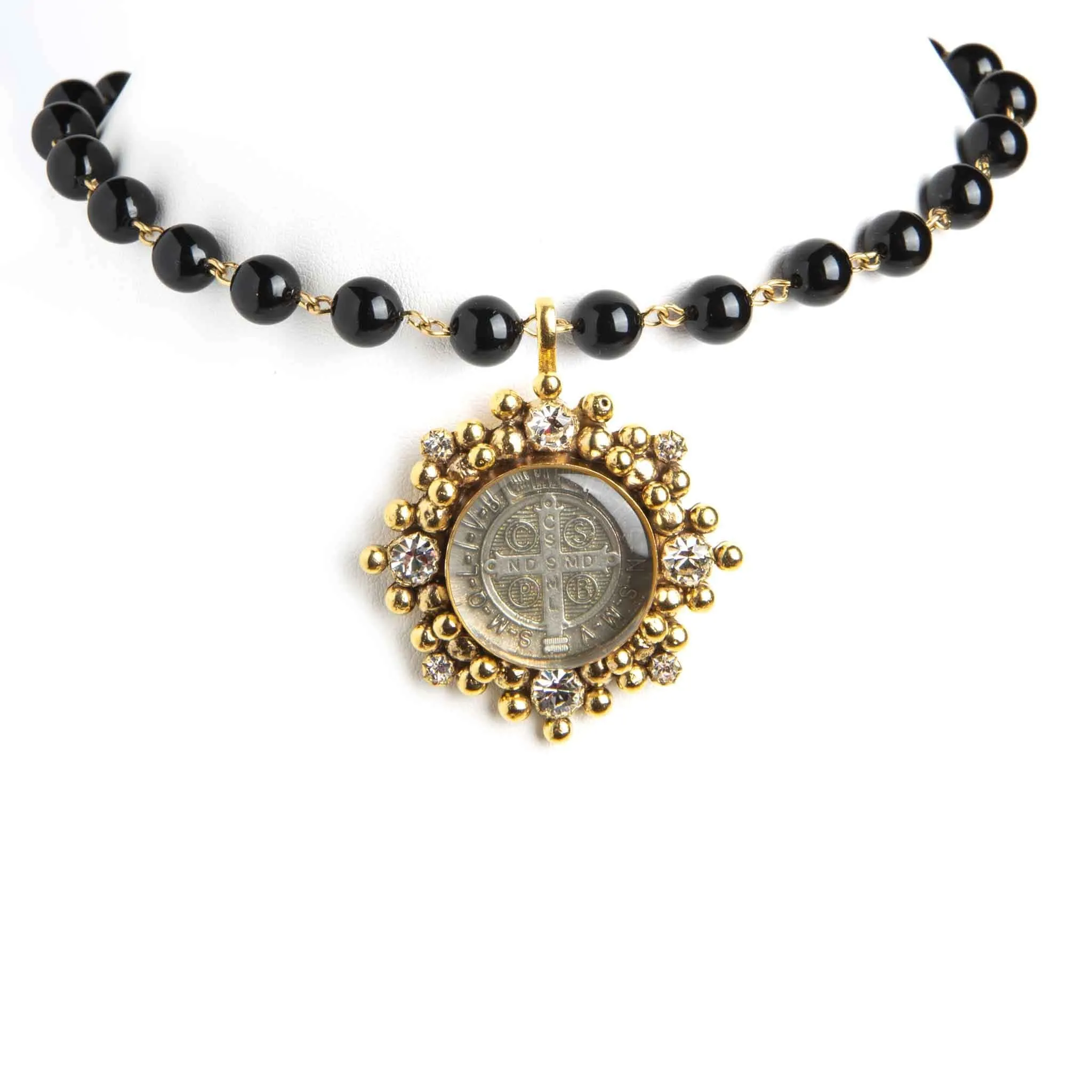 Iconic Pearl Choker Mystic Black Pearl with All Medallions