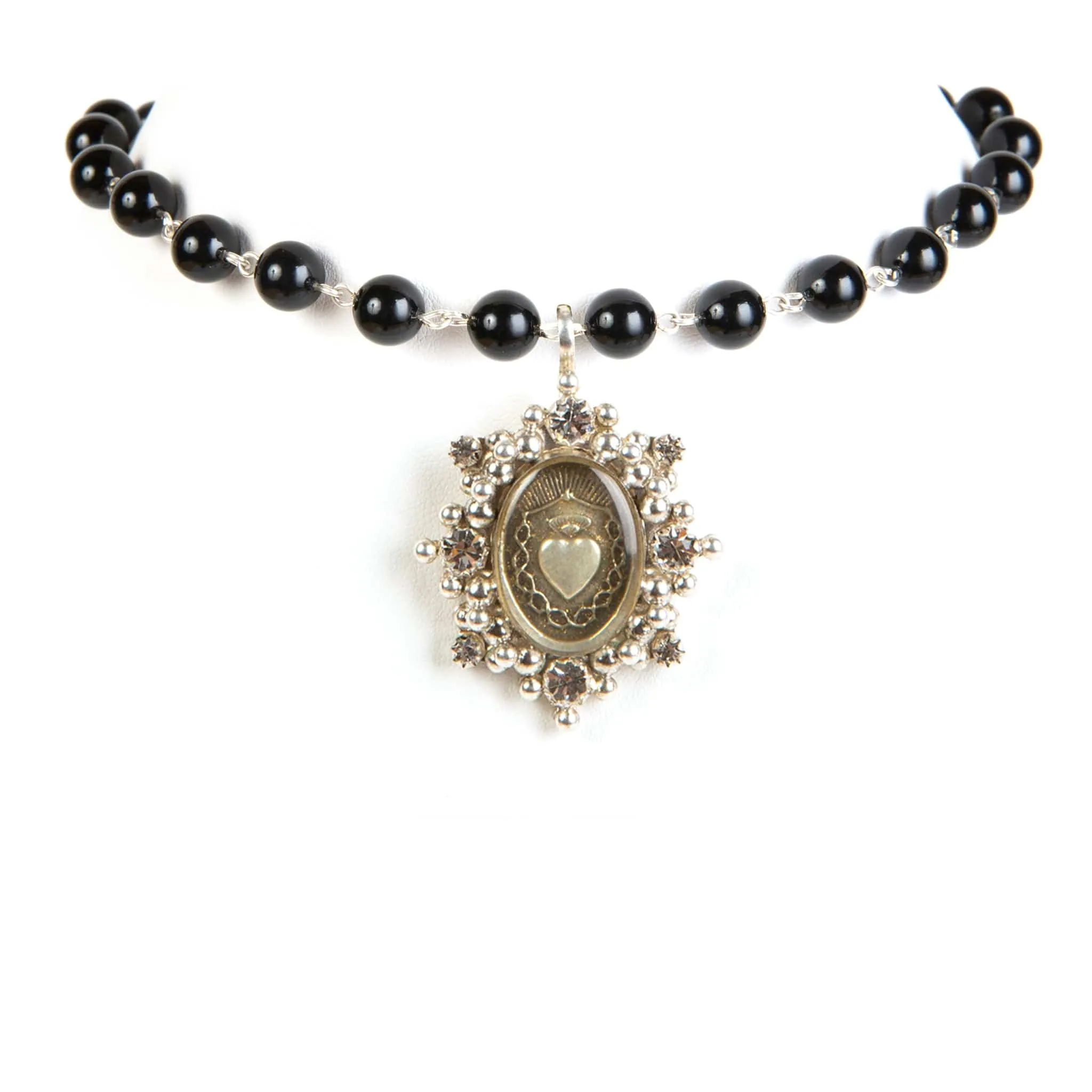 Iconic Pearl Choker Mystic Black Pearl with All Medallions