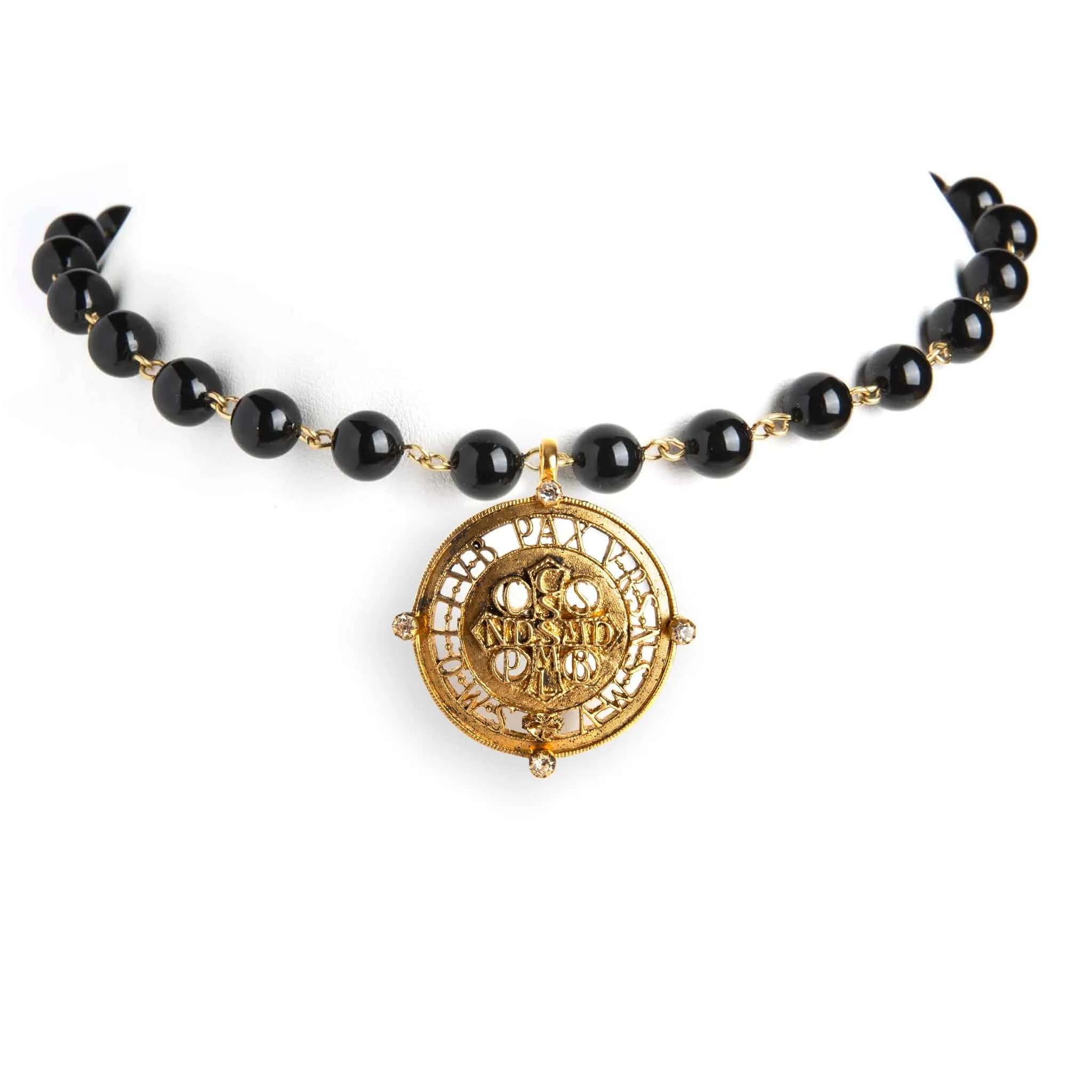 Iconic Pearl Choker Mystic Black Pearl with All Medallions