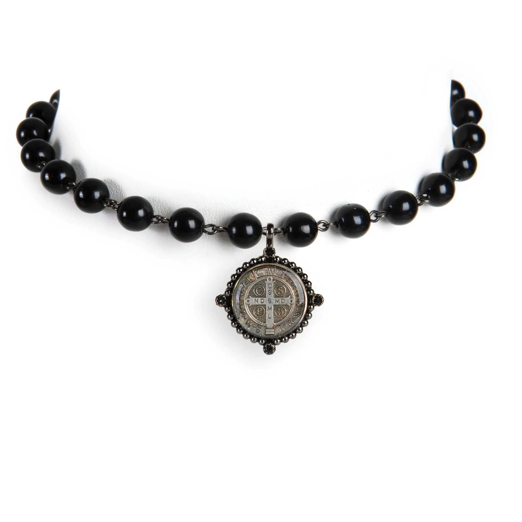 Iconic Pearl Choker Mystic Black Pearl with All Medallions