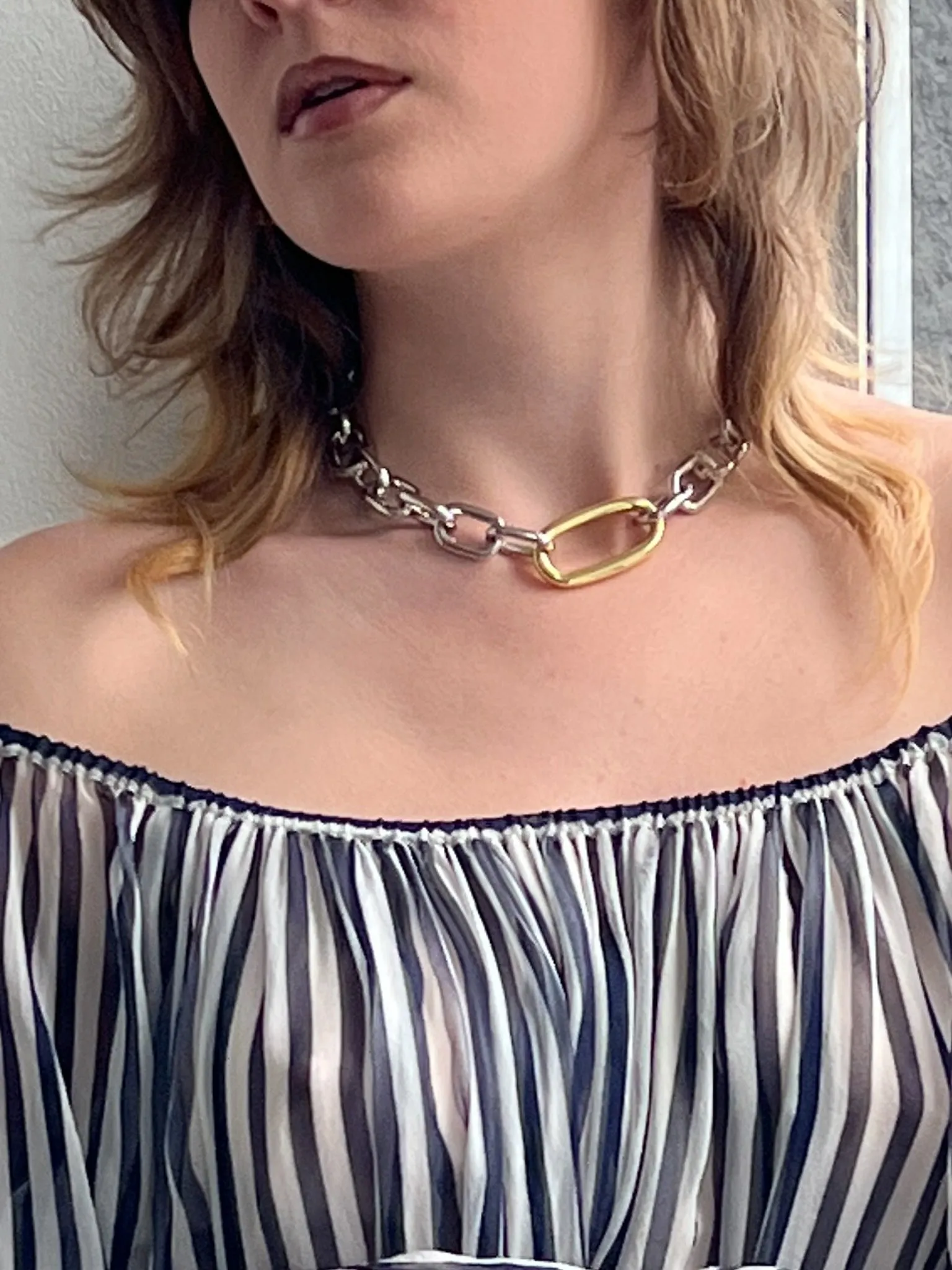 Interchangable Oval Link Necklace in Silver