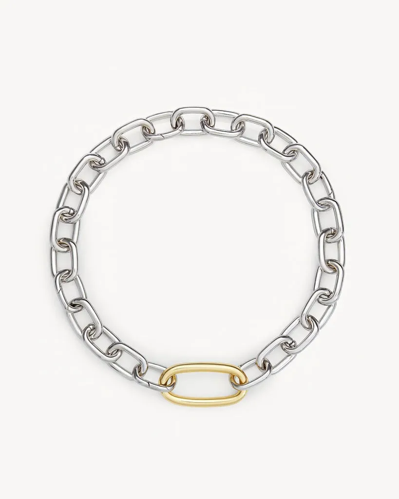 Interchangable Oval Link Necklace in Silver