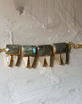 Labradorite & MOP Choker