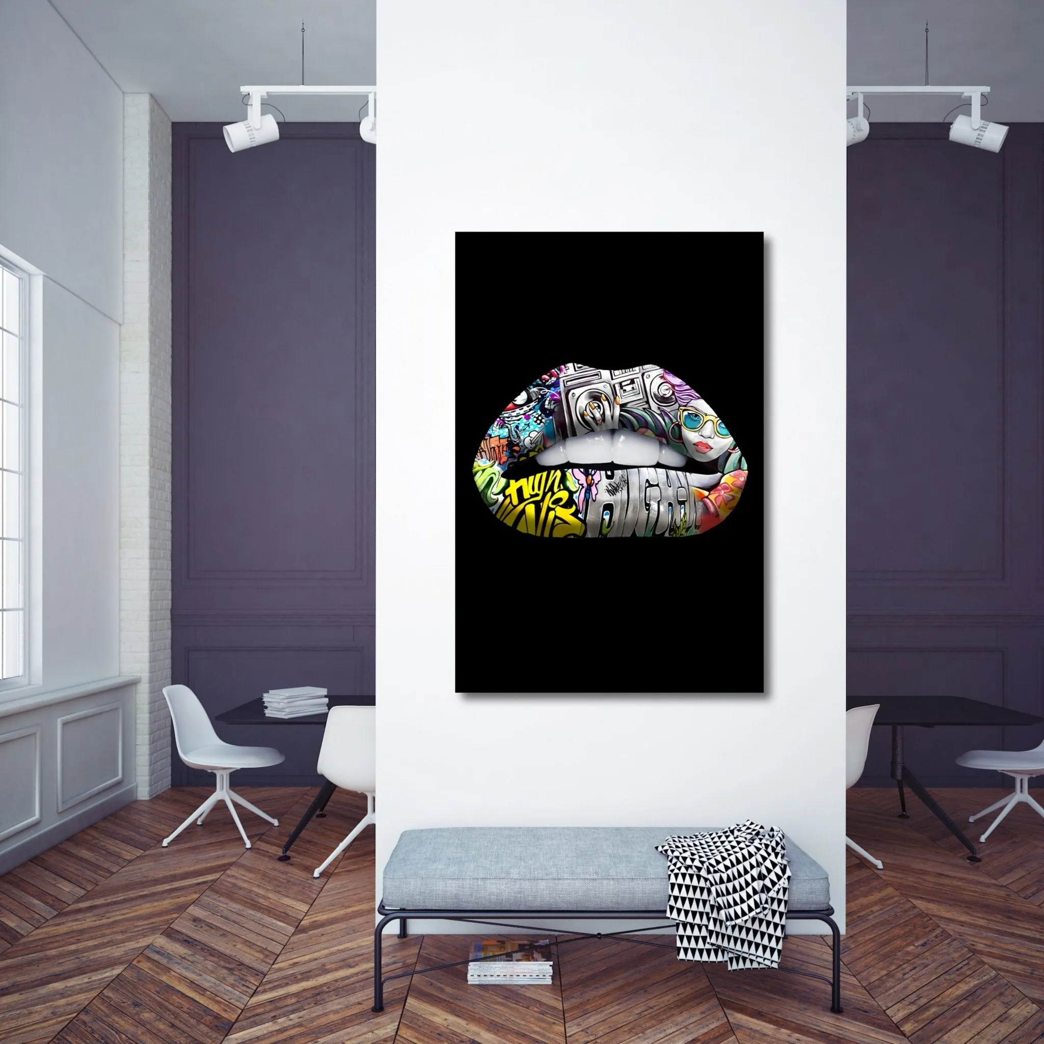 Lips Canvas Wall Art