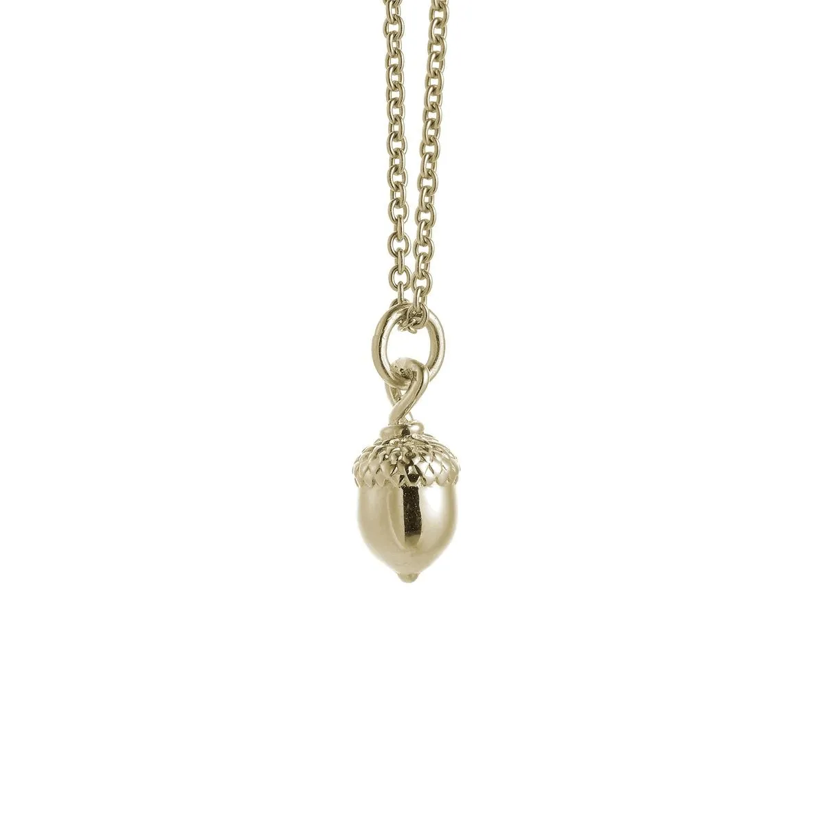 Little Acorn Solid Gold Necklace