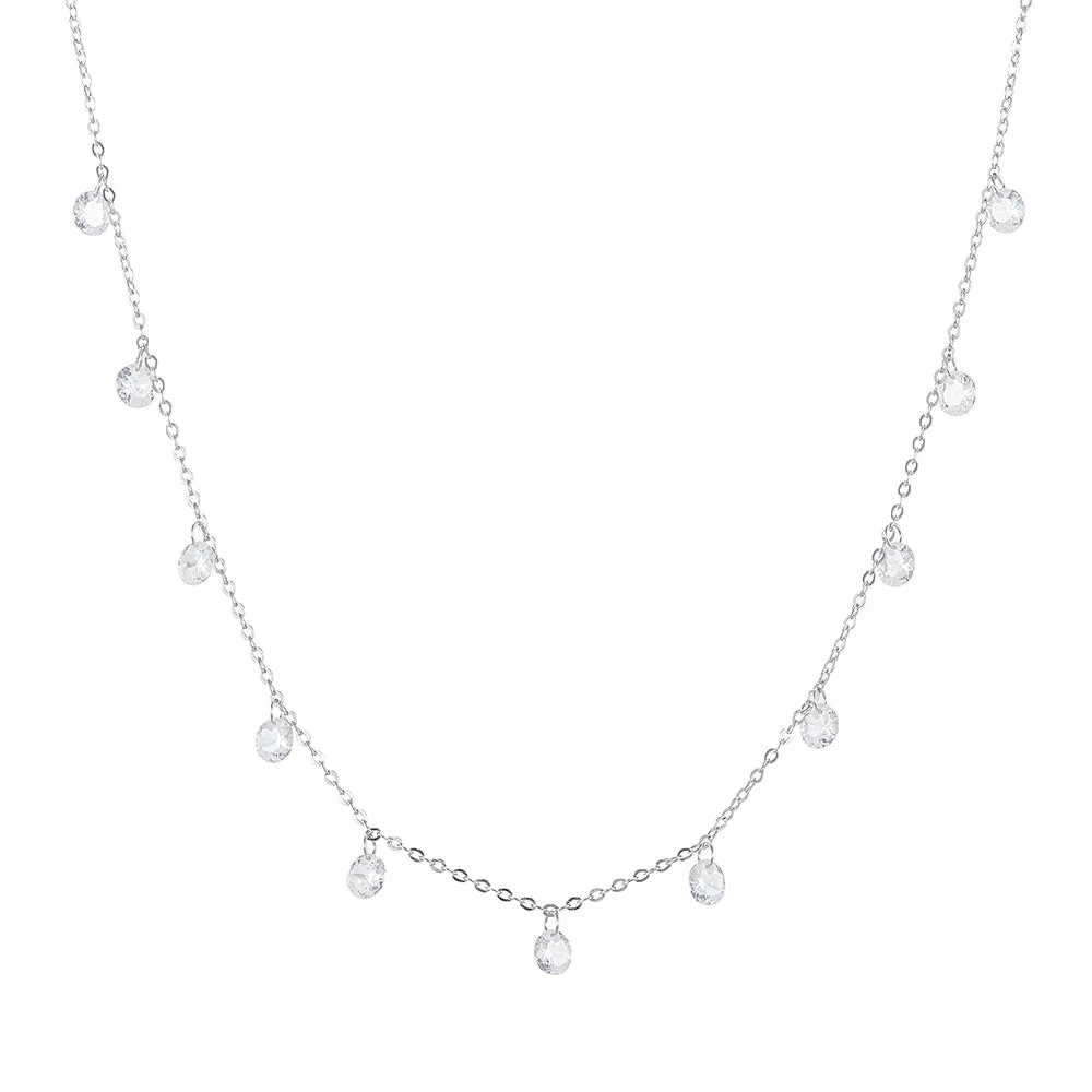 Long Dangly CZ Necklace